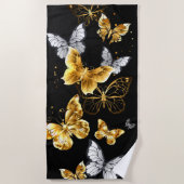 金ゴールド ビーチタオル (正面)