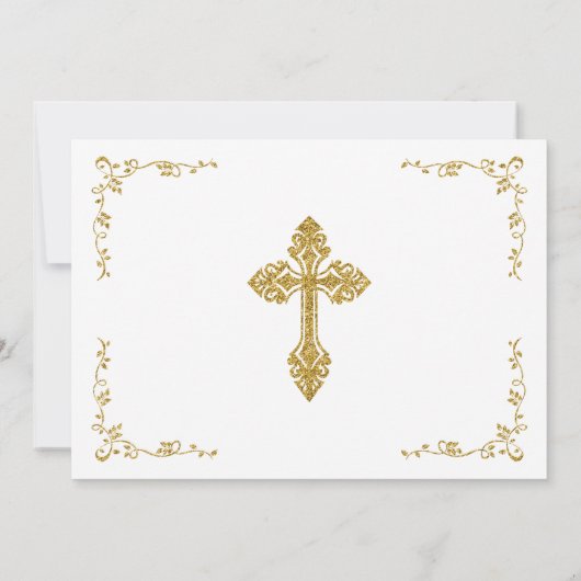 金ゴールド·ピンエレガントク·フローラ·ガールの確認 サンキューカード (裏面)