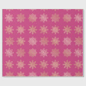 金ゴールド&ピンクのエレガントクリスマスパターン ラッピングペーパー (フラット)