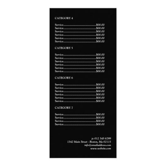 金ゴールド&ピンクのリップマークのメイクアップ価格表 ラックカード (裏面)