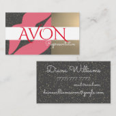 金ゴールド(ピンクの唇のアボパーソナライズされたン) 名刺 (正面/裏面)