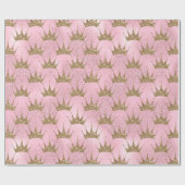 金ゴールド&ピンクグリッター ラッピングペーパー (フラット)