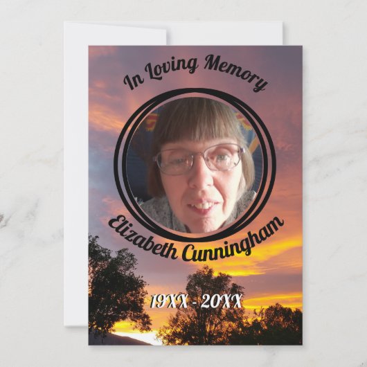 金ゴールド・ピンクサンセット記念撮影プログラム 招待状 (正面)