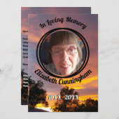 金ゴールド・ピンクサンセット記念撮影プログラム 招待状 (正面/裏面)