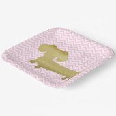 金ゴールド&ピンクダシュンドウィナードッグパーティープレート ペーパープレート (傾斜あり)