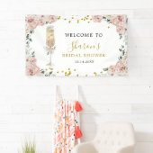 金ゴールド&ピンクダスティーバラソーリーブライダルシャワー 横断幕 (インサイチュ)