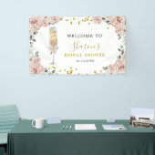 金ゴールド&ピンクダスティーバラソーリーブライダルシャワー 横断幕 (トレードショー)