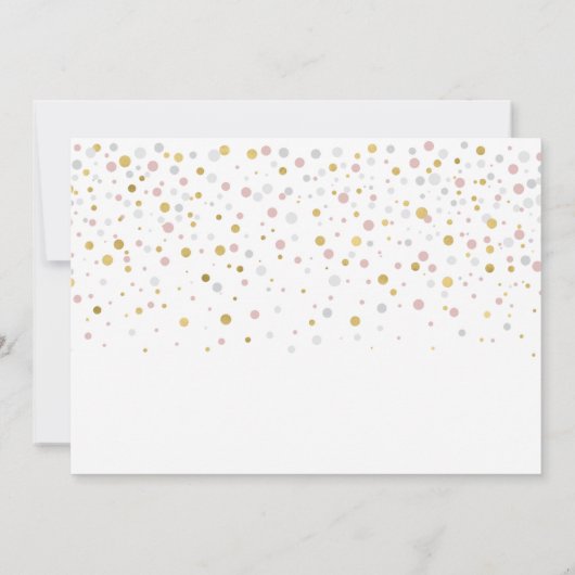 金ゴールド&ピンクバルーンモダン大人の誕生日パーティー 招待状 (裏面)