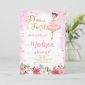 金ゴールド&ピンクバレリーナ招待状 招待状 (スタンド正面)