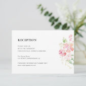 金ゴールド&ピンクフローラウェディングレセプターカード 出欠カード (スタンド正面)