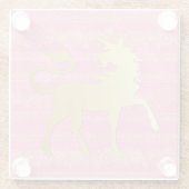 金ゴールド&ピンクボヘミアンパターン&ユニコーン ガラスコースター (裏面)