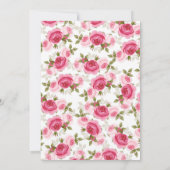 金ゴールド&ピンクユニコーンフローラバラ誕生会 招待状 (裏面)