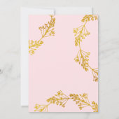 金ゴールド&ピンク私たち得は結婚した結婚式の後 招待状 (裏面)