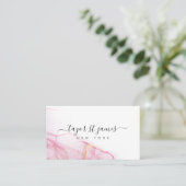 金ゴールド・ピンク・ウォーター・カラー・カ絵画リグラフィの（ばちゃばちゃ）跳ねる 名刺 (スタンド正面)