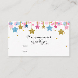 金ゴールド·ピンク·ブルー·トゥインクル瓶の中のキャンディー数 エンクロージャーカード