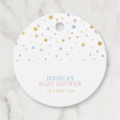 金ゴールド、ピンク、青 |ベビーシャワーありがとうメッセージカード フェイバータグ (裏面)