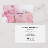 金ゴールド・ピン絵画クの(ばちゃばちゃ)跳ねる名刺 名刺 (正面/裏面)