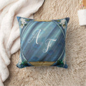 金ゴールド、ピーコックの羽根エメラルドグリーンの贈り物 クッション (ブランケット)