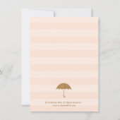 金ゴールド&ピーチ傘&ハートブライダルシャワー 招待状 (裏面)