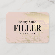 金ゴールド・フィラー・アフターケアの指示名刺