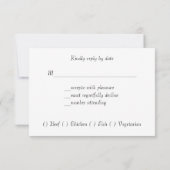 金ゴールド、フェイクサテンリボン、エレガント、カスタム応答 出欠カード (裏面)