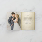 金ゴールド·フエレガントォト·ブラック·スクリ結婚プトのお礼 サンキューカード (内部)