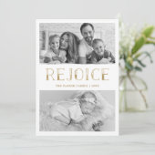 金ゴールド |フォトク数々のリスマス シーズンカード (スタンド正面)