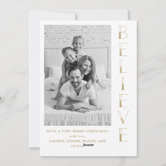 金ゴールド |フォトク数々のリスマス シーズンカード (裏面)