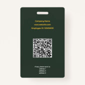 金ゴールド&フォレストグリーンサークル写真社員バッジ バッジ (裏面)