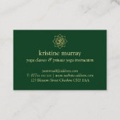 金ゴールド&フォレストグリーンヨガインストラクター | 名刺 (裏面)