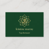 金ゴールド&フォレストグリーンヨガインストラクター | 名刺 (正面)
