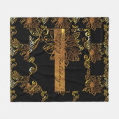 金ゴールド フリースブランケット (正面(横))