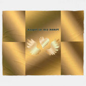 金ゴールド フリースブランケット (正面(横))