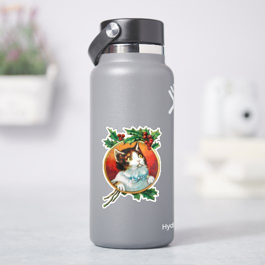 金ゴールド・フレーム内の猫 シール (HydroFlask)