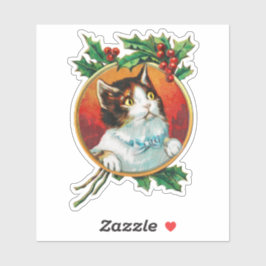 金ゴールド・フレーム内の猫 シール