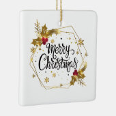 金ゴールド·フローラフェイク·メリー·クリスマス|オーナメント セラミックオーナメント (右)