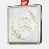 金ゴールド、フローラフラムクリスマス結婚した メタルオーナメント (左)