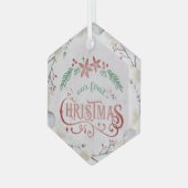 金ゴールド、フローラフレームクリスマス結婚した ガラスオーナメント (正面左)