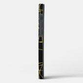 金ゴールド·フ素晴らしリーフォーム線と黒 Case-Mate iPhoneケース (裏面 / 左)