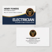 金ゴールド·ブスタイリッシュルーウェーブ·金ゴールド·バルブ電気技師 名刺 (正面/裏面)