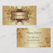 金ゴールド&ブラウントーンヴィンテージスワエレガントール 名刺 (正面/裏面)
