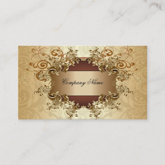金ゴールド&ブラウントーンヴィンテージスワエレガントール 名刺 (正面)