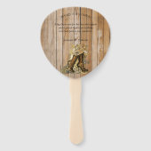 金ゴールド&ブラススチームパンクの木彫り ハンドファン (裏面)