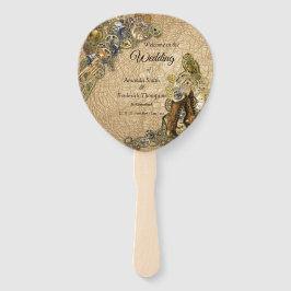 金ゴールド&ブラススチームパンク金ゴールドレザー ハンドファン