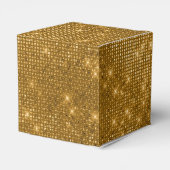 金ゴールド&ブラックきらめくモノグラム – 名前の追加 フェイバーボックス (裏面サイド)