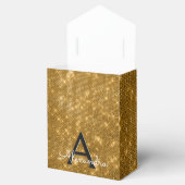 金ゴールド&ブラックきらめくモノグラム – 名前の追加 フェイバーボックス (オープン)