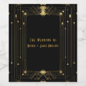 金ゴールド&ブラックアールデコギャツビーエレガントワインラベル ワインラベル (シングルラベル)