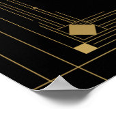 金ゴールド&ブラックアールデコギャツビーRoaring 20のバナー ポスター (角)