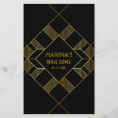 金ゴールド&ブラックアールデコヴィンテージブライダルシャワーゲーム (裏面)