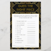 金ゴールド&ブラックアールデコヴィンテージブライダルシャワーゲーム (正面)